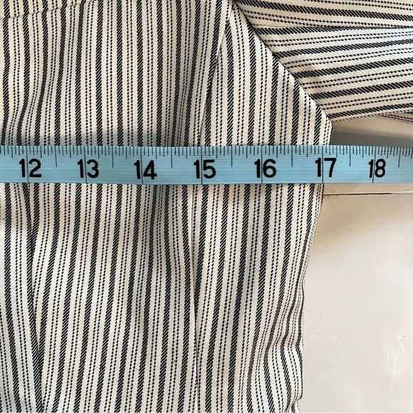 Banana Republic Long and Lean Single Button Black White Striped Blazer Size 4 - Picture 12 of 13